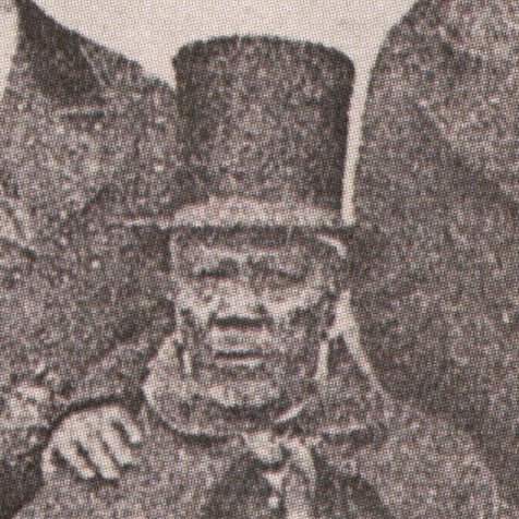 Head and shoulders portrait of Moshoeshoe I in tophat.