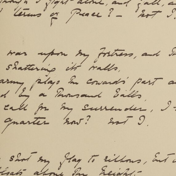 Facsimile of E. Pauline Johnson's manuscript of “And He Said ‘Fight On’”