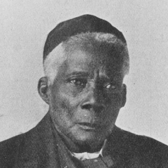 Head and shoulders portrait of Edward Wilmot Blyden, looking to this left.
