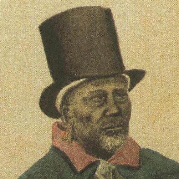 Moshoeshoe I dressed in formal attire including a top hat.