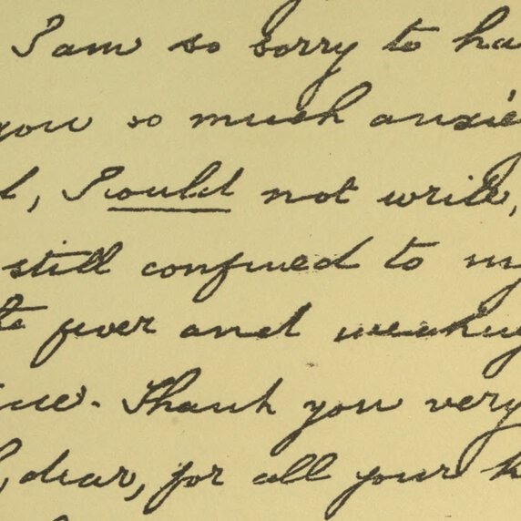 Handwritten letter addressed to “My dear, dear Mary.”